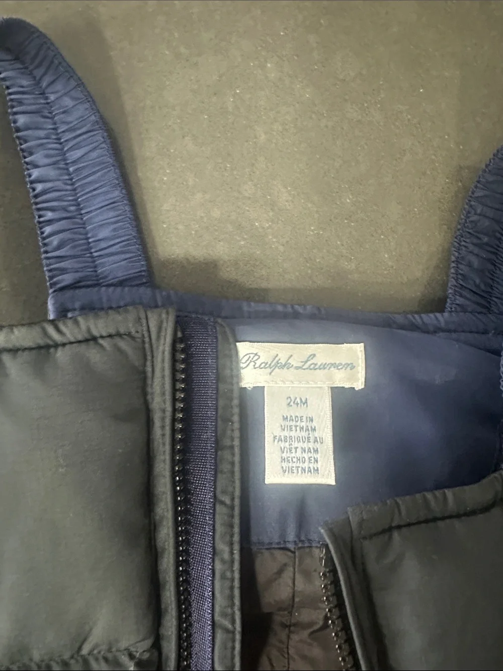 Ralph Lauren Navy Puffer Snow Bib with Red Logo